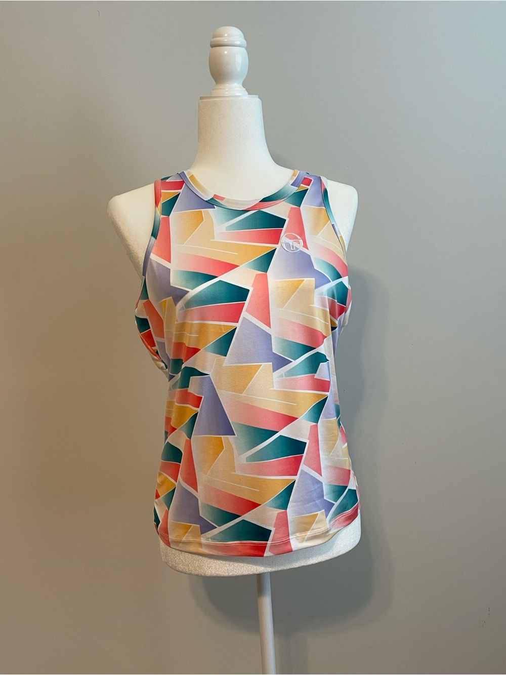 Sergio Tacchini Multicolor Geometric Racerback Tank